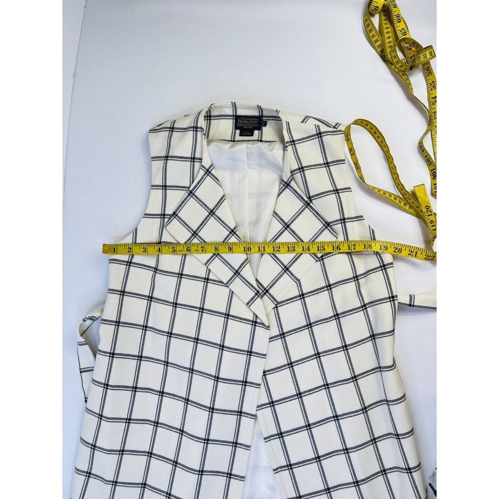 Pendleton Wool Darcy Windowpane Plaid Sleeveless … - image 4